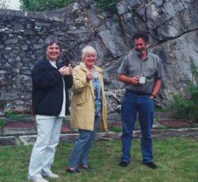 Plymouth - Brenda and Ian posing in front of Ian's enormous rockery