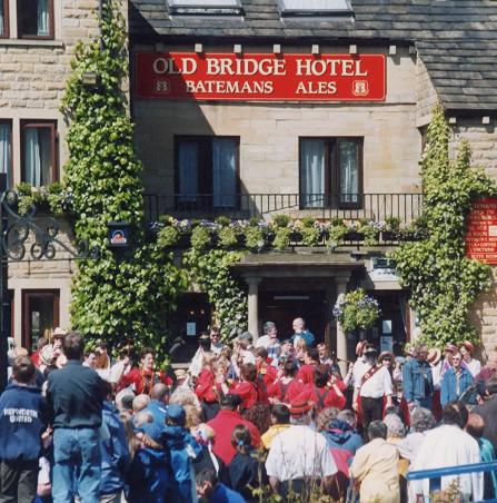 Typical scene outside the Old Bridge Hotel