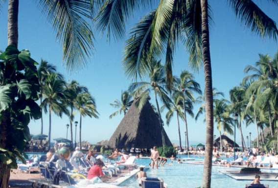 The main pool area at the hotel