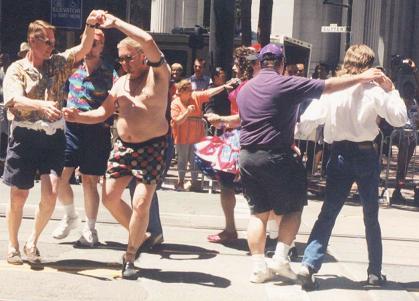 Gay/trannie square dancing.