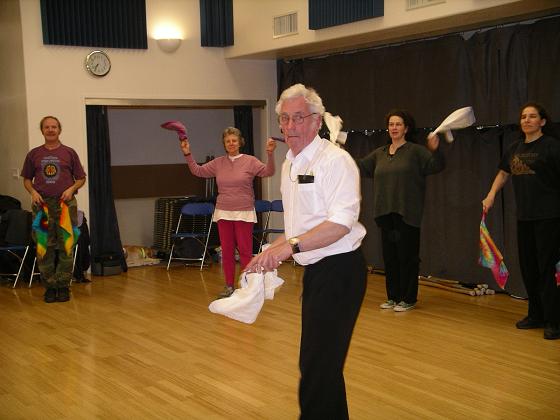 Hugh teaching a dance to Appletree in Sebastopol