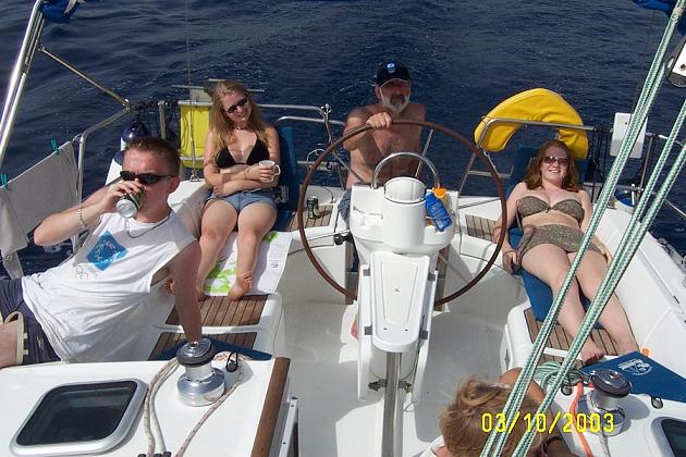 Chilled out crew aboard Annabelle
