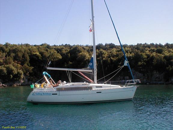 Larissa anchored for a lunch stop in Fourth Bay, Mourtos