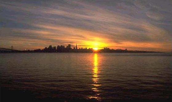 Sunset over San Francisco from Treasure Island