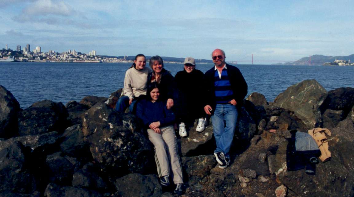 Us with Jennie, Claire and Michele on the shore of Treasure Island