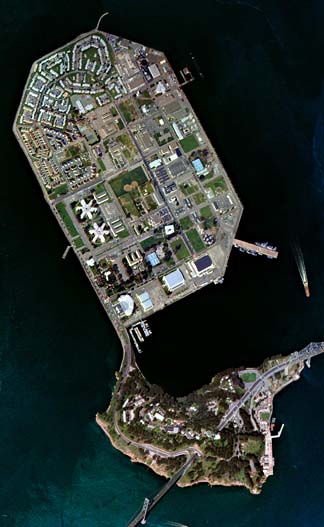 Aerial view of Treasure Island