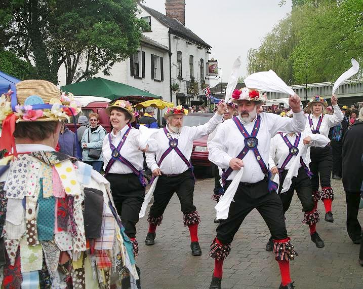 Hereburgh start their display at Upton Folk Festival