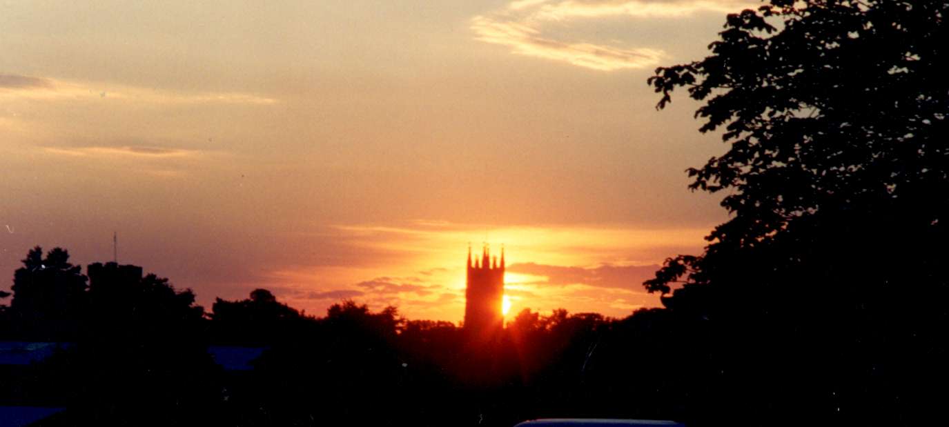 Sunset over St.Mary's church, Warwick Folk Festival 2001